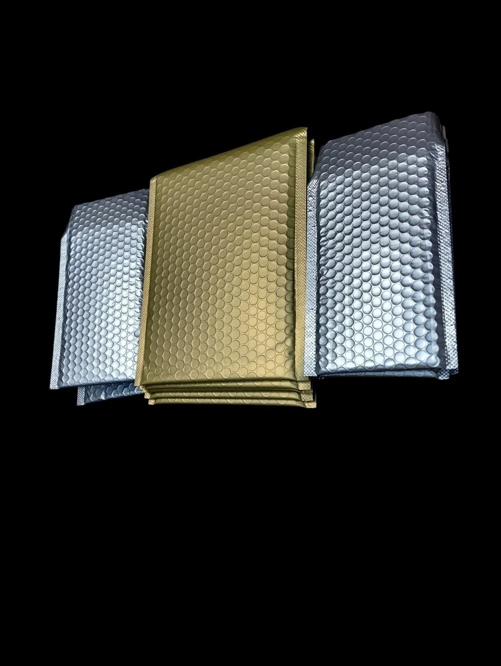 15ct. Metallic Matte Bubble Mailer 6.5x10 Gold & 4x8 Ice Blue